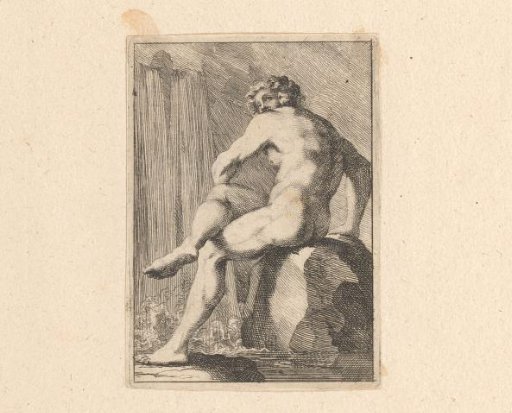 Naked Man, Possibly Proteus, Seated on a Stone