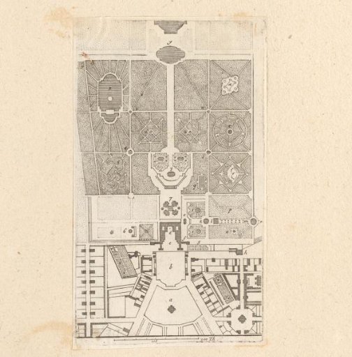 Map of a building complex (possibly a palace) with a garden