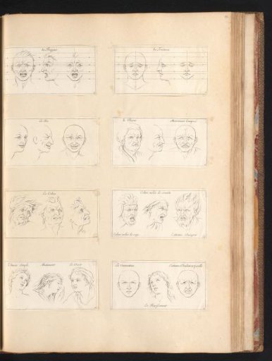 Eight Drawing Examples of Various Facial Expressions