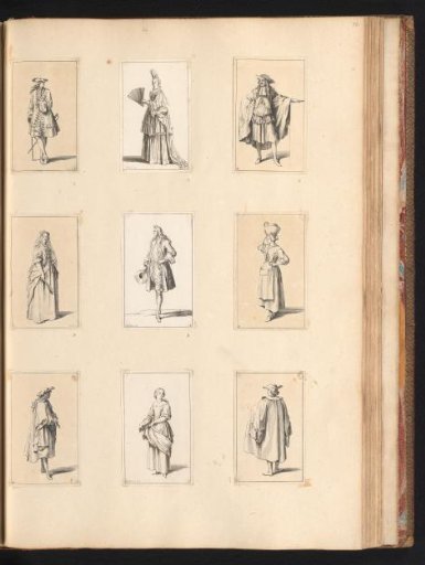 Nine Costume Studies of Various Men and Women