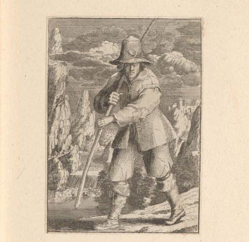 Chimney sweep in a landscape