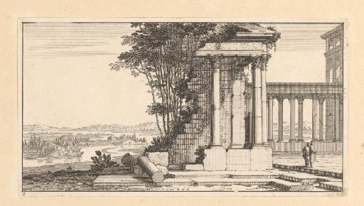 Landscape with figures at a ruin