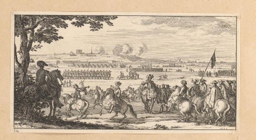 Cavalry preparing for the siege of a city