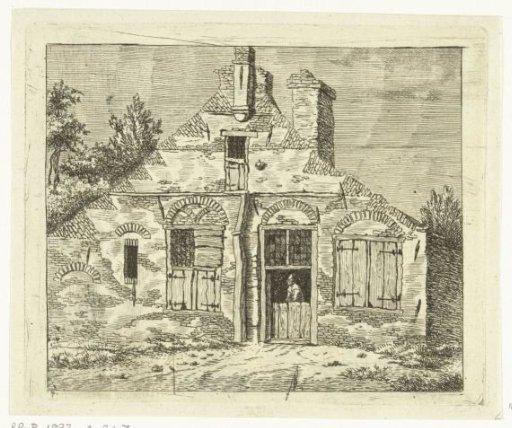 Man in an old house, looking out over the door