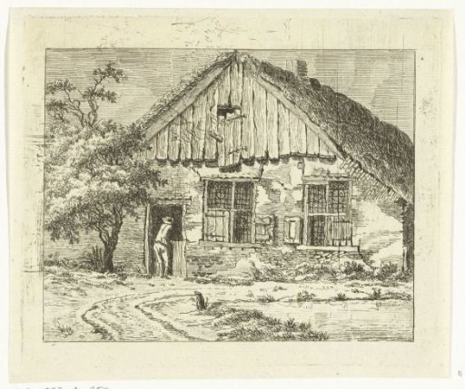 Man leaning on the lower part of a farmhouse door
