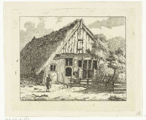 Woman standing in front of a house in Staphorst
