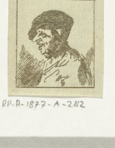 Bust of a laughing peasant