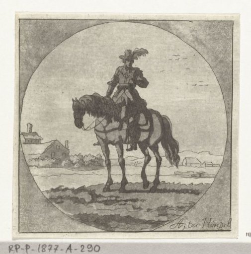 Rider on a standing horse in a medallion