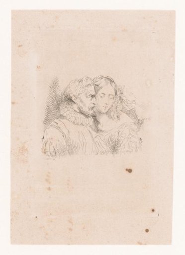 Bust of a man and woman in sixteenth-century clothing