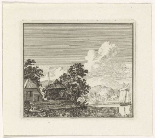 River view with a haystack