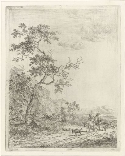 Mountainous Landscape with Shepherd, Shepherdess and Cattle