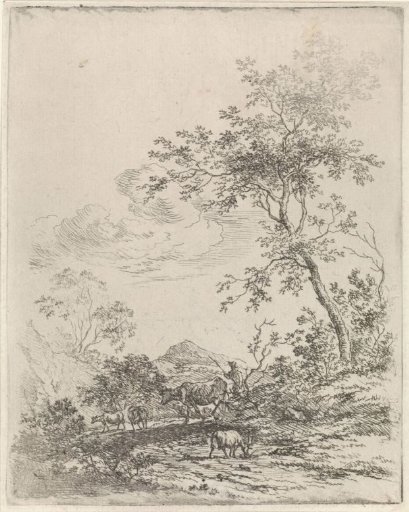 Mountain landscape with cattle