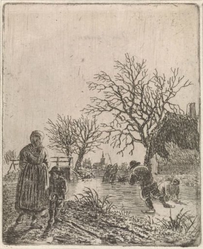 Landscape with skaters