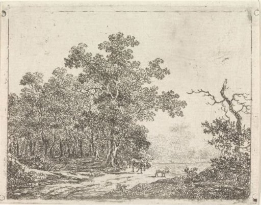 Landscape with oak and cattle
