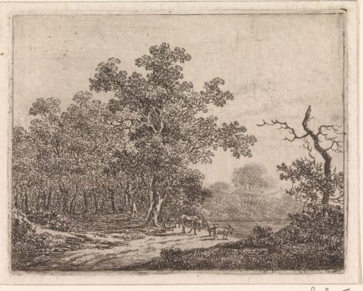 Landscape with oak and cattle