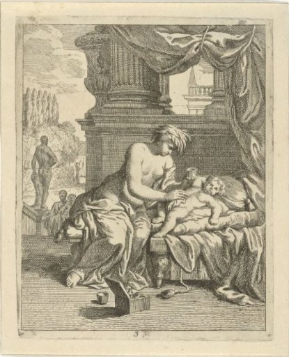 Thetis anoints Achilles with ambrosia