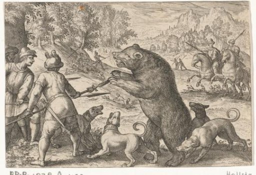 Landscape with bear hunt
