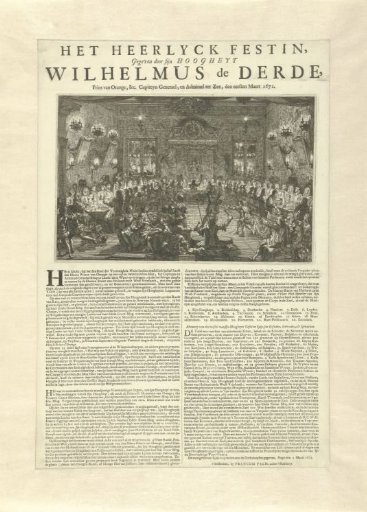 Banquet given by William III on 1 March 1672 in honour of his appointment as Captain-General