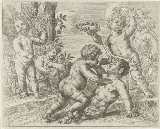 Fighting putti