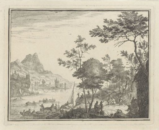 River landscape with a landing place