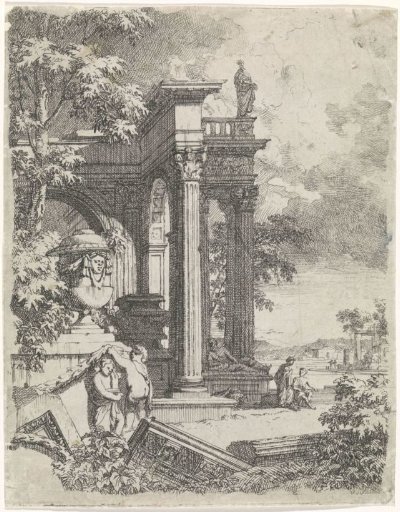 Landscape with classical temple