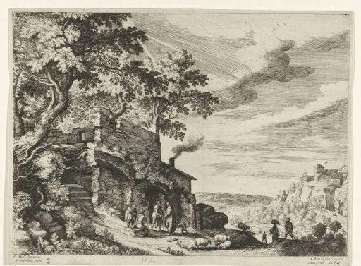 Shepherds near a ruin