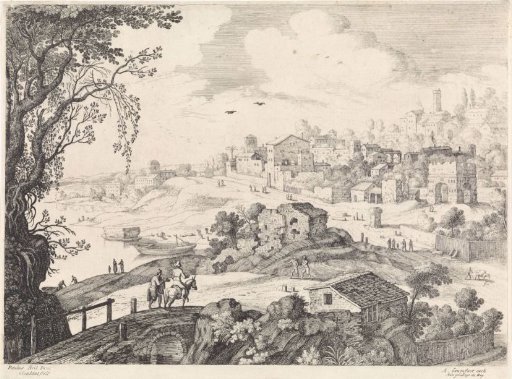 Italian landscape with a town