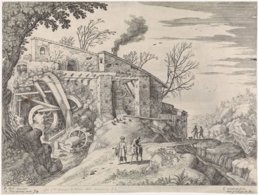 Landscape with a watermill and the Good Samaritan