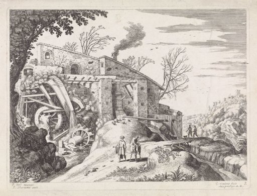 Landscape with a watermill and the Good Samaritan