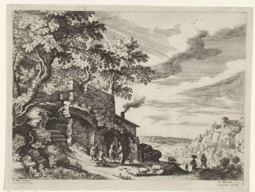 Shepherds near a ruin