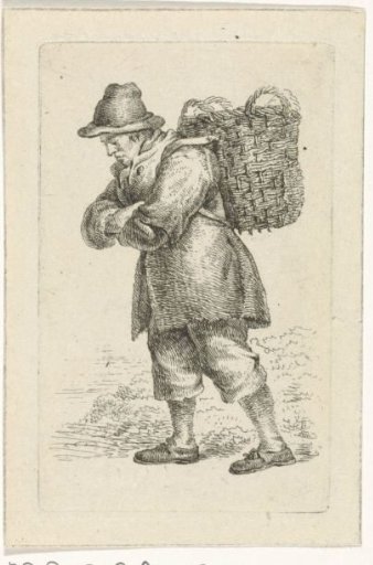 Fishmonger, with basket on back