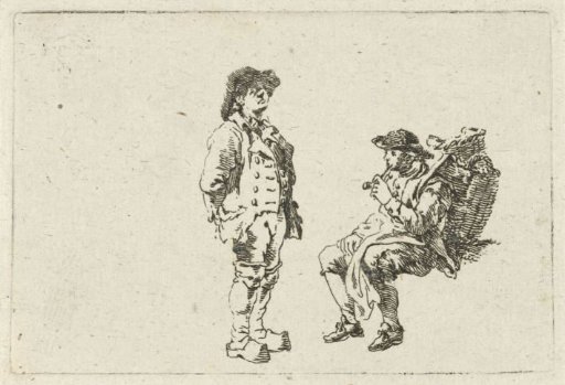 Peasant and man smoking a pipe