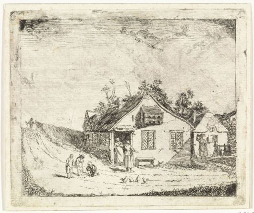 Two houses by a road
