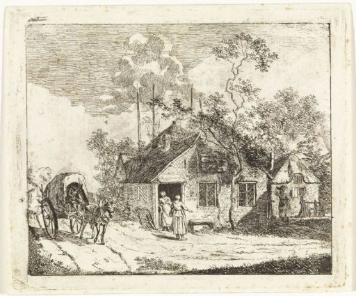 Two houses by a road