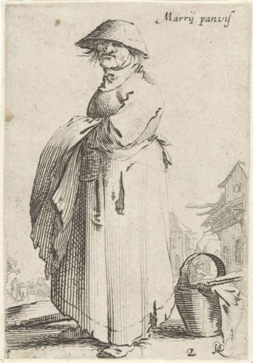 Woman with a Cloth Over Her Arm, with a Basket on the Ground Behind Her