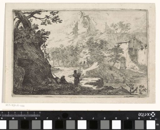 Landscape with farm and ruin