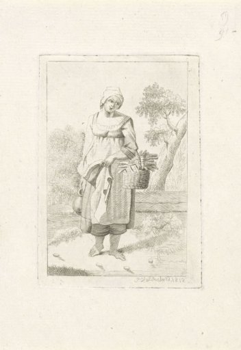 Standing Woman with a Basket on Her Arm