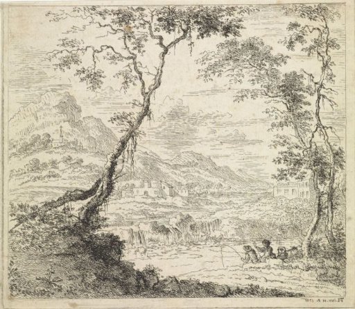 Landscape with Fishermen by a River