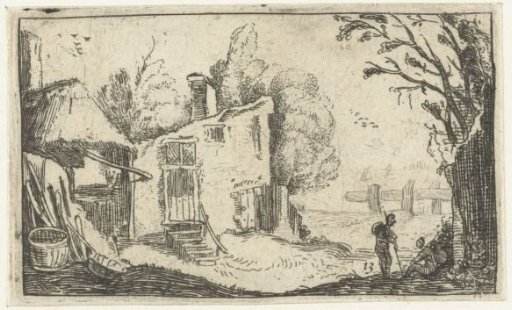 Farmyard with an open barn