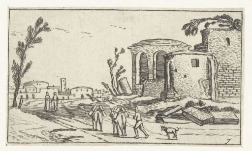 Landscape with ruins