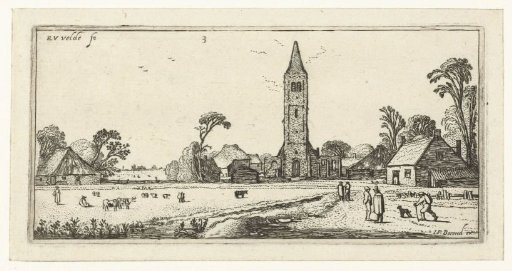 Walkers on a Road near Spaarnwoude