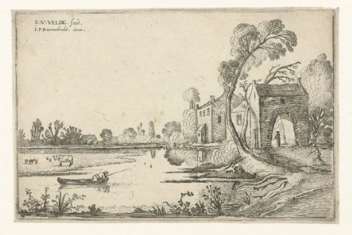 Landscape with a river and gatehouse