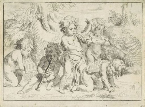 Five music-making children