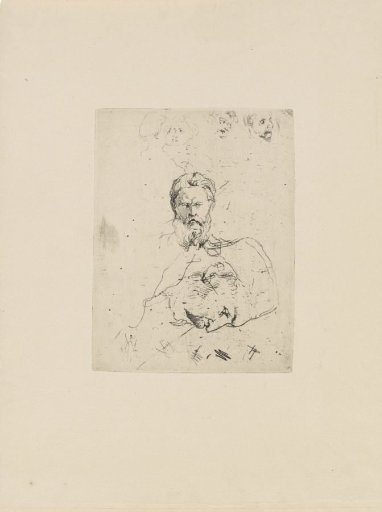 Study sheet with heads of men