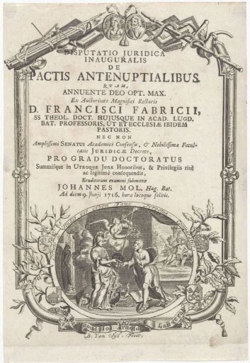 Printer's mark of Johan Arnold Langerak in ornamental frame