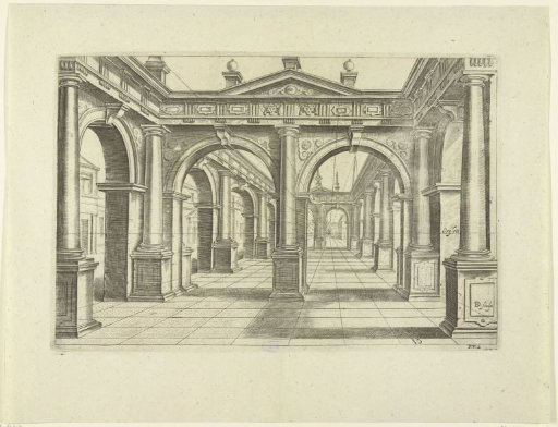 Building with a Double Arch in the Middle in the Doric Style