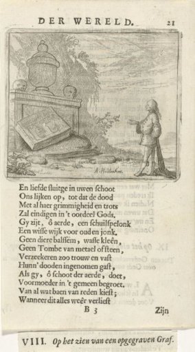 Standing man at a dug-up grave