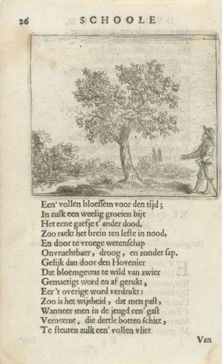 Figure by an apple tree