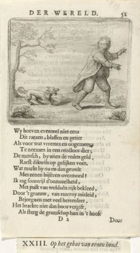 Man fleeing from a barking dog