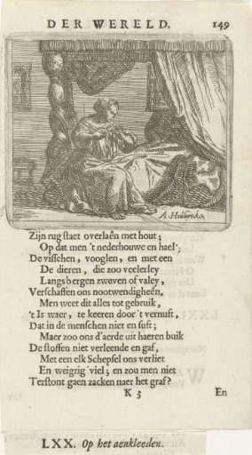 Woman on the Edge of a Canopy Bed